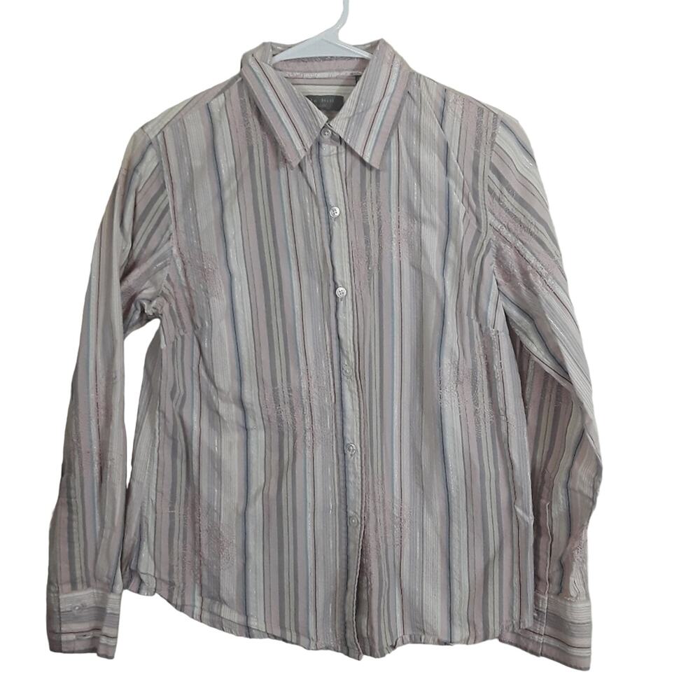 Kate Hill Embroidered Button Up Top